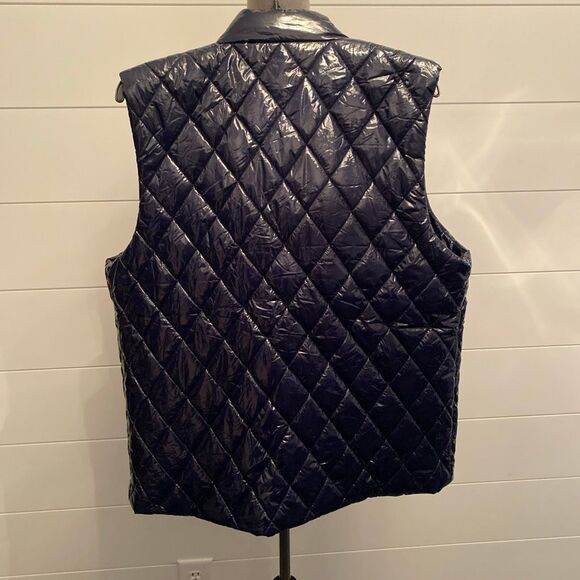 G/FORE Golf Quilted Polished Nylon Wool Lined Puffer Vest Navy Mens Retail $475 - Picture 6 of 11
